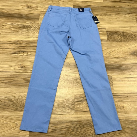 FootJoy Cotton Twill 5-Pocket Pants Blue Lagoon Golf Casual Stretch Mens 33x32 - Picture 5 of 6